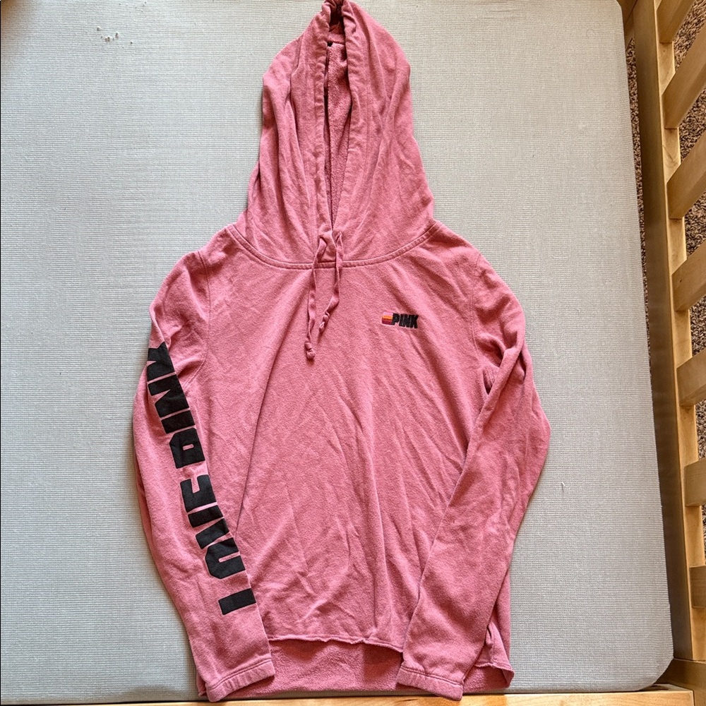 PINK Victoria's Secret Long Sleeve Hoodie - Pink and Black